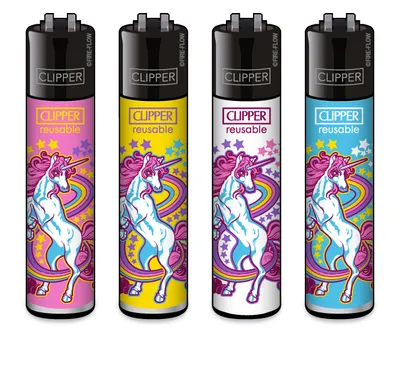 Produktbild von Clipper® Feuerzeuge 4er Set: Unicorns