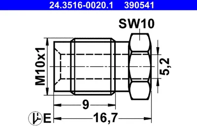 Immagine prodotto di Estremità Del Tubo Del Freno M10X1