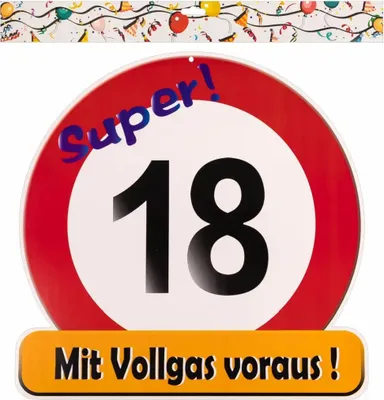 Obrázek produktu pro Obří nápis "Hurá! 18" D50cmMix