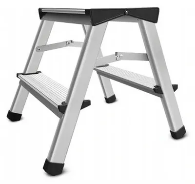 AWTOOLS Haushaltsleiter Taboret 2 Stufen 125 kg aus Aluminium