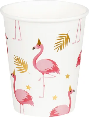 Produktbild von becher Flamingo 250 ml Papier weiß 6 Stück