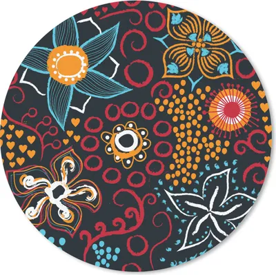 Produktbild von MuchoWow® Mauspad Mousepad Blumen - Rot - Muster 50x50 cm - Mousepads - Maus Mat - Pad - Mausunterlage - Vinyl