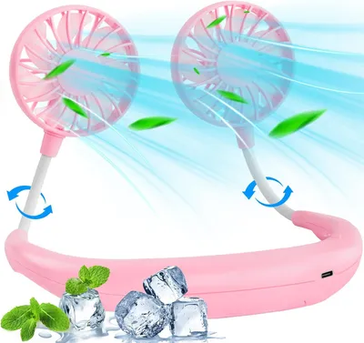 Produktbild von Nackenventilator 2000mAh USB leise tragbar Pink