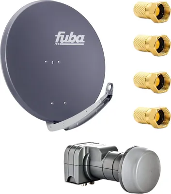 Produktbild von Fuba DAA 850 A Antenne 85 cm Alu Anthrazit DEK 217 Twin LNB 4 F-Stecker