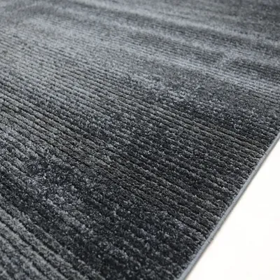 Produktbild von Teppich Streifen mit konturenschnitt Modern für Wohnzimmer, Schlafzimmer, Kinderzimmer, Farbe:Anthrazit, Maße:160x230 cm