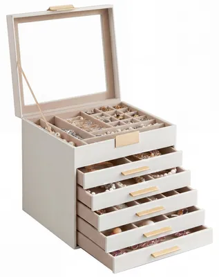 Image de Songmics JBC176W01 Boîte à bijoux 6 niveaux blanc