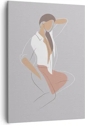 Produktbild von Bild auf Leinwand - Leinwandbild - Einteilig - Frau Grafik Modern - 50x70cm - Wand Bild - Wanddeko - Wandbilder - Leinwanddruck - Wanddekoration - Leinwand bilder - Wandbild - PA50x70-4266