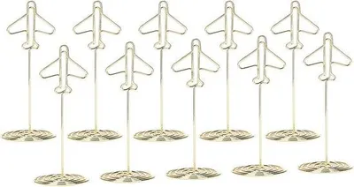 Produktbild von Metallischer Bildhalter für Flugtickets - Gold - 10er Pack - Büroflugzeug Design