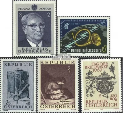 Produktbild von Briefmarken Österreich 1969 Mi 1315,1316,1317,1318,1319 (kompl.Ausg.) postfrisch Sondermarken
