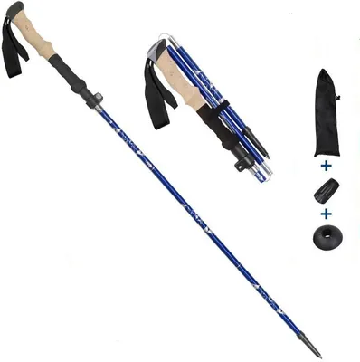 Produktbild von INF Wanderstock in 5 Abschnitten mit einstellbarer Länge Blau