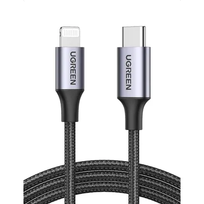 Image de câble Lightning uGreen UGR LIGHT. TO TYPE-C 1M BK, Couleur:Noir
