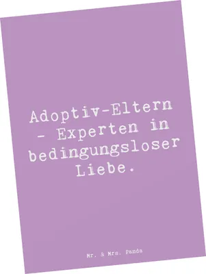 Produktbild von Mr. & Mrs. Panda Postkarte Spruch Adoptiveltern Liebe - Lavendeltraum - Geschenk, Weihnachten, Familie Verwandte, Glück, Jubiläen, Fotokarte, Ansichtskarten, Grußkarte