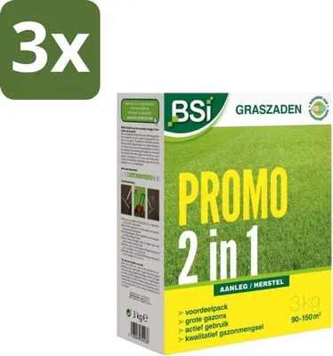 Obrázek produktu pro Graszaad 2 v 1: Obnova trávníku a rychlé klíčení, 3 kg, balení pro velkoobchod, 3 kusy