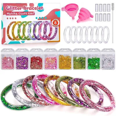 Immagine prodotto di Kit per creare braccialetti scintillanti, 8 pezzi, idea regalo per bambine dai 5 anni in su