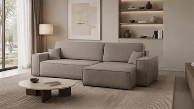 Produktbild von Kaiser Möbel Ecksofa mit schlaffunktion und bettkasten, Eckcouch Best XL stoff Verita Beige Rechts