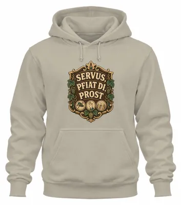 Immagine prodotto di Maglietta a tema tradizionale bavarese, pantaloni di pelle, felpa con cappuccio, felpa, motivo naturale, taglia XL