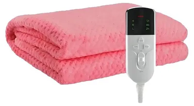 Zdjęcie produktu dla Koc grzewczy, funkcja timera, zabezpieczenie przed przegrzaniem, różowy (kolor), 150 x 80 cm