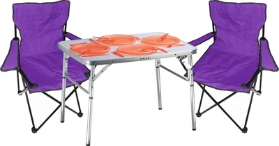 Mojawo 3-teiliges Campingmöbel Set Alu Tragegriff Campingtisch + 2 Anglersessel