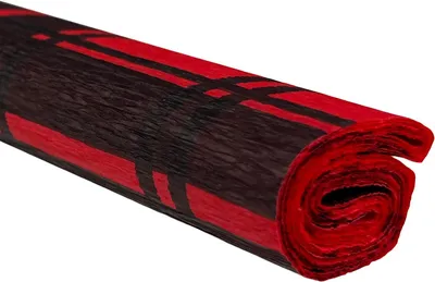 Obrázok produktu pre Vráskavý papier s čiernym kockovaným vzorom na červenom pozadí, 50 x 200 cm, 10 rolí