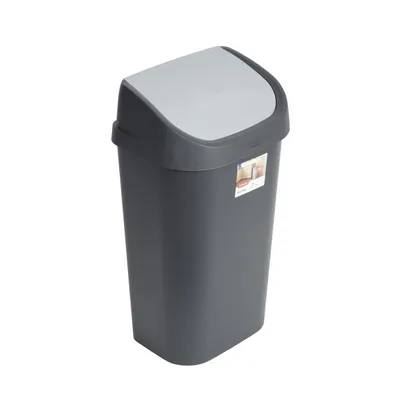 Produktbild von Curver Abfalleimer mit Schwingdeckel schwarz 50L