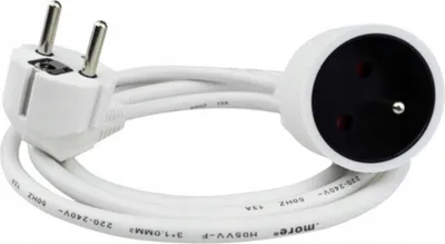 Produktbild von Verlängerungskabel 1 Steckdose 1,5mz/u 3x1,0mm2 WEISS