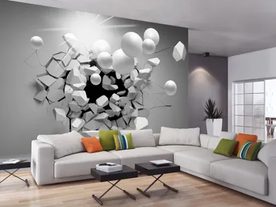Produktbild von Vlies Fototapete 3d Effekt 300x210 cm Tapeten Wandtapete XXL Kugel Abstrakt optisch a-C-0002-a-d