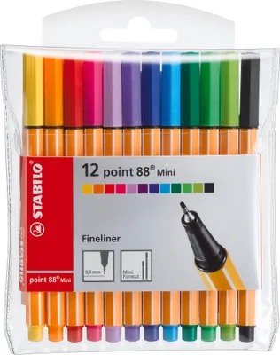 Produktbild von STABILO Fineliner - point 88 Mini - 12er Pack - 12 verschiedene Farben