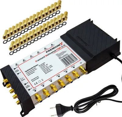 Produktbild von PremiumX Multischalter Set 5/12 Multiswitch SAT Verteiler 32x F-Stecker