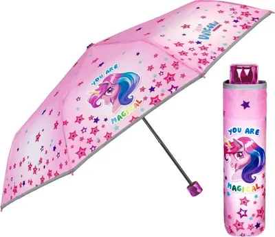 Produktbild von Faltbarer Regenschirm Perletti Cool Kids UNICORN Stars, 15606