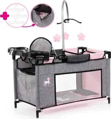 Immagine prodotto di Multibed per bambole fino a 46 cm grigio con unicorno