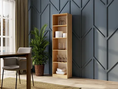 Produktbild von CDF Bücherregal R50 | Farbe: Eiche Artisan | Breite: 50 Zentimeter | Für Wohnzimmer, Büro und Arbeitszimmer | Regal für Bücher und Spielzeug