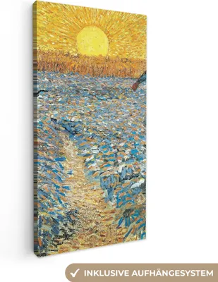Produktbild von MuchoWow® - Leinwandbilder - Der Sämann - Vincent van Gogh, Wandbild, Wanddeko Bilder Wohnzimmer, 40x80 cm