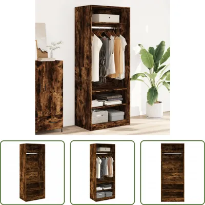 Immagine prodotto di The Living Store armadio rovere fumé 80x50x200 cm materiali in legno