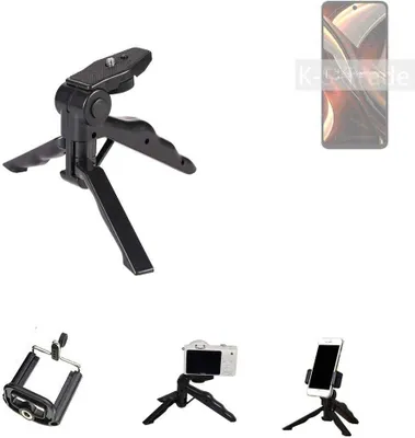 Produktbild von K-S-Trade Stativ Tisch-Ständer Dreibein Handy-Stativ Ständer kompatibel mit UMIDIGI A13 Pro Max 5G Mini-Stativ Smartphone Tripod Handy-Stativ aus