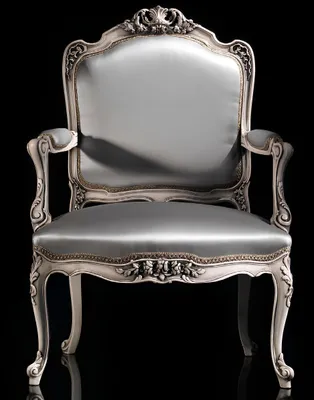 Produktbild von Esszimmer Stühle Luxus Sessel Stuhl Holz Silber Thron Barock Wohnzimmer Möbel