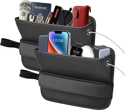 Image de Organisateur universel pour siège de voiture, en cuir PU