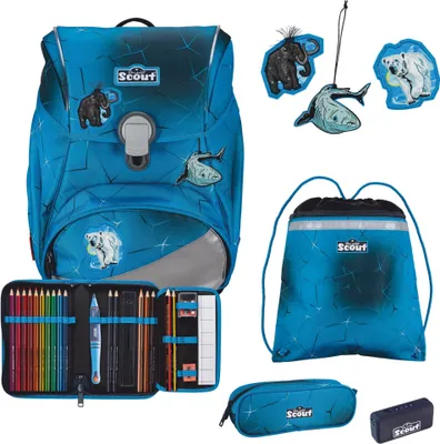 Produktbild von Scout Alpha Schulranzen-Set 4 teilig Exklusiv Safety Light Polar Blue