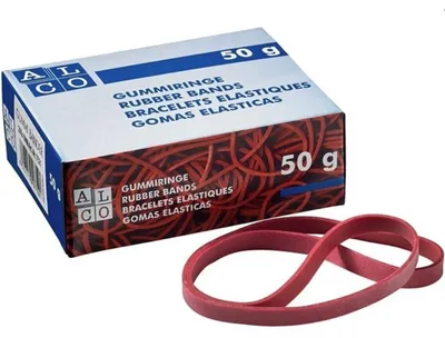 Zdjęcie produktu dla Opaski gumowe ALCO, 200 x 6 mm, czerwone, 50 g
