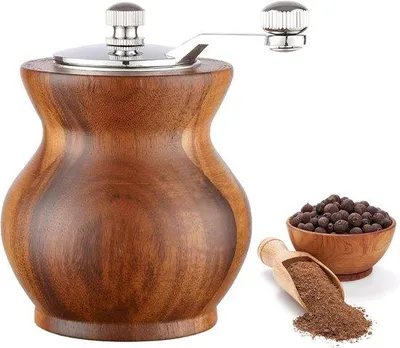 Produktbild von Handmatige Holzpeffer- und Salzmühle mit verstellbarer Grobheit - Keuchengerät für Pfeffer und Salz