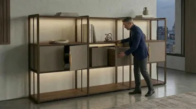 Image de Étagère industrielle, design métal et bois, étagère ouverte, style moderne