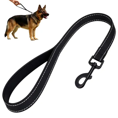Productafbeelding van Korte hondenlijn 35 cm - Gevoerde hondenriem voor middelgrote en grote honden