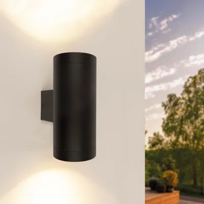 Produktbild von Ledvion LED Wandlampe Schwarz GU10 mit Sensor ohne Leuchtmittel