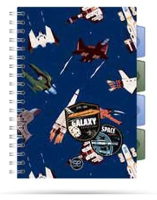 Image de Cahier à spirales A5 Coolpack « Space Adventure » en polypropylène quadrillé, 100 feuilles