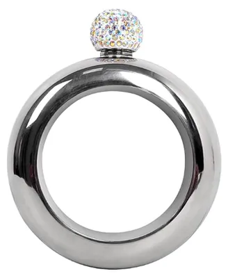 Edelstahl-Armbandflasche 103,5 ml mit Kristalldeckel, silber