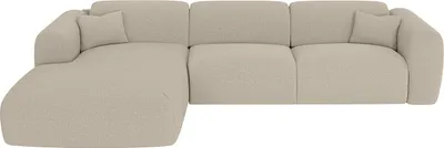 Produktbild von Ecksofa mit Express-Schlaffunktion - Ecke links - Stoff meliert - Beige - POGNI