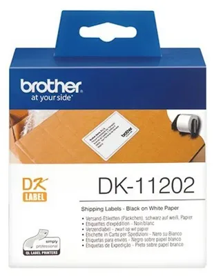 Obrázek produktu pro Brother DK-11202, Černá na bílé, 300 kusů, DK, Bílá, Přímý tepelný, Čína