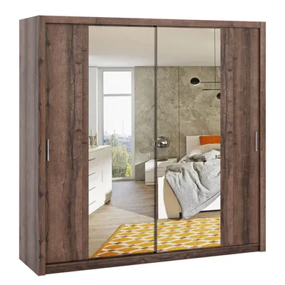 Obrázok produktu pre Šatníková skriňa 220 cm so zrkadlom CORTLAND 5 - dub monastery
