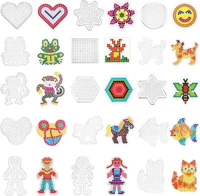 Obrázok produktu pre Sada dosiek na korálky 15 kusov, priehľadné vložné dosky, kreatívne hračky, 15 vzorov, pre deti