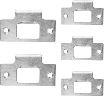 Image de Plaque de fermeture de porte en acier inoxydable, lot de 5 avec kit de montage