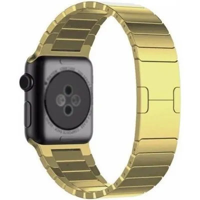 Produktbild von Strap-it Apple Watch 8 Luxus-Metallarmband (Gold)